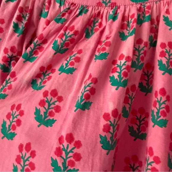 PRINTFRESH pink organic cotton floral puff short sleeve boxy cropped blouse top - Picture 2 of 9